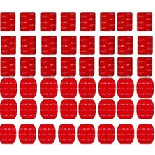 48 Adet Kırmızı 3m Vhb Yapışkan Çıkartma (24 Kavisli 24 Düz) Gopro Hero 6 5 4 3 2/ Xiao Mi Yi/akaso/sony Sports Dvr Için Çift Taraflı Yapışkan Bant Aksiyon Kamerası Aksesuar Kitleri