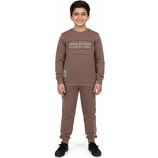 Baglan Erkek Çocuk Önü Baskılı Sweatshirt ve Eşofman Alt Takım BGL-ST05248