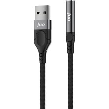 Juo Usb-A To 3.5mm Jack Kulaklık Mikrofon Aux Dönüştürücü Harici Ses Kartı Yüksek Ses Kalitesi