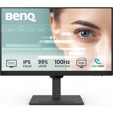 GW2490T 23.8'' Full Hd IPS Monitör, 100Hz, Hdmı+Displayport, Eye-Care, Düşük Mavi Işık, Flicker-Free, Ergonomik Stand, Pivot Özellikli Ofis Monitörü