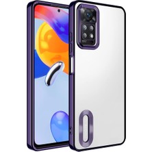 Xiaomi ile Uyumlu Redmi Note 11 Pro 5g Kılıf Kamera Korumalı Logo Gösteren Zore Omega Kapak Derin Mor