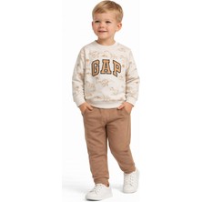 Baglan Erkek Çocuk Önü Baskılı Sweatshirt ve Eşofman Alt Takım BGL-ST05252