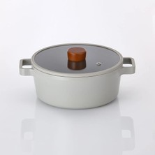 Fika Alüminyum Gri Cam Kapaklı Döküm Tencere 18 cm