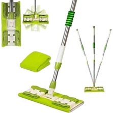 360 Derece Dönebilen Teleskopik Pratik Temizlik Mopu Clamp Cloth Sihirli Mop