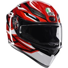 K1 S Motosiklet Kaskı Kapalı Kask Lion Black Red White S
