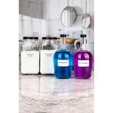 Feyza Design 4'lü Banyo Temizlik Seti 1,5 Lt Cam Sıvı Deterjan ve 3 Lt Yumuşatıcı