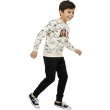 Baglan Erkek Çocuk Önü Baskılı Sweatshirt ve Eşofman Alt Takım BGL-ST05251