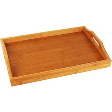 Bambu Dikdörtgen Sunum Tepsi 33X22X5 Cm, Sofra Tepsisi, Çay Tesisi, Bambu Daire Tepsi,