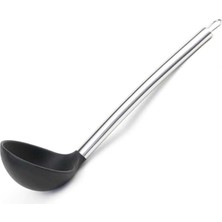 Çelik SAPLI%100 Silikon Kepçe - Siyah