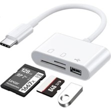 5232 USB Type C To Sd Microsd Tf Kart Okuyucu USB 3in1 Çevirici Dönüştürücü Adaptör