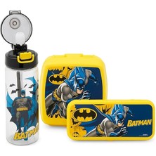 Mark Batman Lisanslı Okul Seti; 500 ml Matara, Beslenme Kutusu, Kalem Kutusu