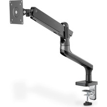 Monitör Tutucu - Masa Kelepçesi - Tekli Montaj - Gazlı Amortisör - Entegre USB Bağlantı Noktaları - 32 Inçe Kadar - Uzay Grisi