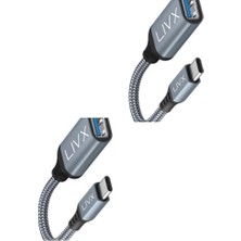 USB 3.0 To Type-C Çevirici Dönüştürücü 60W Hızlı Şarj Desteği 15 cm Kablolu Otg Adaptör Samsung Huawei Xiaomi Macbook ile Uyumlu Gri Ottca-01 Ikili Paket