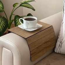 Ayarlanabilir Portatif Koltuk Kenar Ahşabı Yan Sehpa Koltuk Tepsisi Kolçak Sehpası