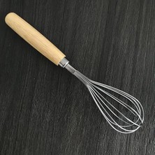 Home Ahşap Saplı Paslanmaz Çelik Çırpma Teli,yumurta,ayran ve Pasta Için Çırpıcı (1)