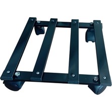 Metal Tasarım Tekerlekli Saksı Altlığı 30 cm Taşınabilir Hareketli Saksılık Damacana Altlığı