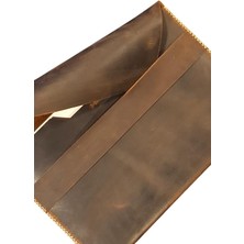 Çantası Kahverengi Nubuk Hakiki Deri El Dikişi Macbook Air/pro Uyumlu Kılıf (16 macbook Pro)