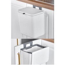 Mutfak Tezgah Üstü Dolap Askılı Kapaklı Çöp Kovası