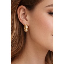 Kmod Life Xuping Taşlı Altın Kaplama Halka Küpe