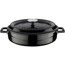 Döküm Çok Amaçlı Yayvan Tencere Çap(Ø) 28 cm - Trendy Siyah