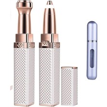 Luxury 2 Başlıklı Şarjlı Işıklı Kaş Bıyık Alma Vücut Kadın Tüy Epilasyon Aleti ve Mini Parfüm Şişesi