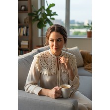 Pulur.co El Örgüsü Tığ Işi Retro Vintage Dantel Model Yakalık