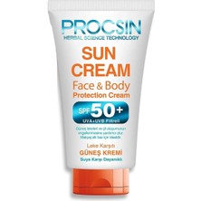 PROCSIN Koyu Leke Karşıtı Yüksek UV Korumalı SPF 50+ Güneş Kremi 50 ml Cilt Tipi İçin Koruma