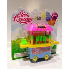 abnturk Çocuklar Için 15 cm Boyutunda Oyuncak Tekerlekli Mini Dondurma Standı Yerli Üretim