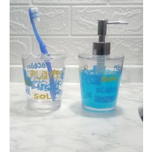 Feyza Design Pratik Sıvı Sabunluk ve Diş Fırçalık 2'li Banyo Seti, Şık ve Kullanışlı