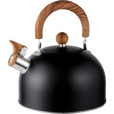 3l Düdüklü Kettle Su Isıtıcı Çaydanlık Paslanmaz Çelik Yüksek Islıklı Siyah