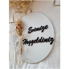 Kapı Süsü - Dış Kapı Süsü Evimize Hoşgeldiniz 2023-6 Beyaz 30 x 30