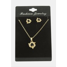 Zero Land Nrzsnt Çiçek Zirkon Taşlı Set Kolye-Renkli