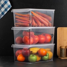 3185 3 Adet Kapaklı Dolap Içi ve Buzdolabı Içi Düzenleyici Banyo Mutfak Organizeri 8 Litre