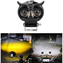 Aksesuar Baykuş Sis Farı Çift Renk Sarı-Beyaz Araç Motosiklet Off Road LED Lamba Delici Yayıcı Projektör 50W Metal Arazi Çalışma Lambası 1 Adet