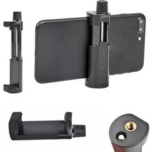 Dikey ve Yatay Açılabilir Profesyonel Fotoğraf ve Video Çekim Aparatı Kolay Taşınabilir Ergonomik (Min 5cm Max 10CM) Telefon Tutucu Tripod Başlık Aparatı (Siyah)