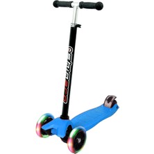 Shinaro 3 Tekerlekli Işıklı Mavi Maxi Scooter Dayanıklı Aksesuar & Parça Çocuklar İçin Eğlenceli