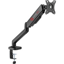 GO-5336 Single Monitor Arm, Gas Spring-Assisted Adjustable Stand, Fits 43 To 81 cm Screens, 9 kg Load, Free-Tilt Design With Cable Management And Keyhole Mounting System - Black