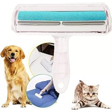 Enfein Kedi Köpek Sürgülü Tüy Toplayıcı Hazneli 2 Yönlü Kıyafet Koltuk Halı Yatak Kıl Toz Tüy Toplayıcı Sürgülü Gırgır Mavi