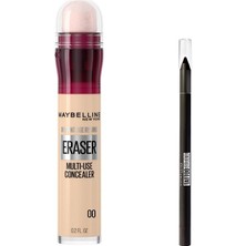 New York Instant Anti Age Eraser Kapatıcı 00 Ivory & Mini Tattoo Liner Gel Pencil Makyaj Seti