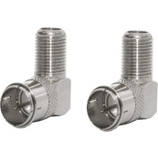 Derwell 2 Adet Hızlı F Konnektör L Fiş 90 Derece Çevirici Anten Başlığı Quick Fiş Için F Connektör 2 Tane Rg6 Rg5 Konnektör