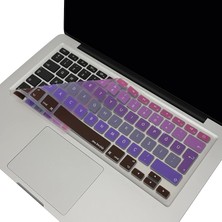 MacBook Klavye Filmi Türkçe Q Kaplama Ultra Ince Silikon Air Pro Eski USB Li Modeller 2008-2017 Uyumlu Yıkanabilir Koruyucu Film Renkli Baskı Pembe Mavi