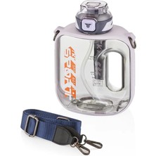 1600ML Pipetli/pipetsiz Kullanıma Uygun Taşıma Askılı Sızdırmaz Tritan Sport Matara (Mor)