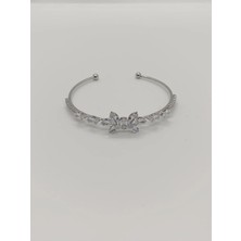 Cadde Dükkanı Çelik Taşlı Cuff Bileklik Silver Model6