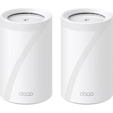 Deco BE65 2-Pack, BE9300 Mbps, 4 × 2.5 Gbps Portlar, 320 Mhz Kanallar, 6 Ghz Bandında Çalışır, 200 Cihaza Kadar Bağlanılabilirlik, Vpn, Wpa3, Üç Bantlı Wi-Fi 7 Mesh Sistemi