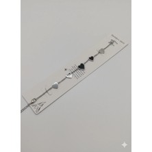 Cadde Dükkanı Çelik Bileklik 5 Kalpli Silver