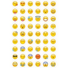 cm 54 Adet Yuvarlak Emoji Sticker Etiket Laptop Defter Kutu Hediye Paketleme Parti Hediyeleri