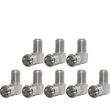 Derwell 8 Adet Hızlı F Konnektör L Fiş 90 Derece Çevirici Anten Başlığı Quick Fiş Için F Connektör 8 Tane Rg6 Rg5 Konnektör