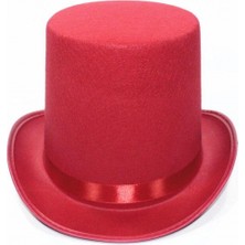 Ecoport Kırmızı Fötr Şapka Sihirbaz Şapkası