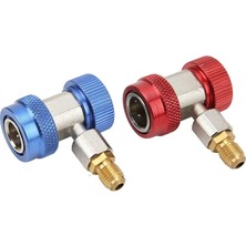 R - 134A Gaz Hızlı Bağlantı, Konnektör Çıkarıcı, Manifold Gaz Konnektörleri, 2x R134A Ac Klima Ayarlanabilir Hızlı Bağlantı Yüksek Düşük Adaptör Konnektörü