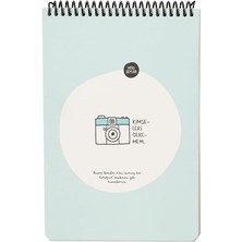 Color Hisli Şeyler 'kimseleri Çekemem' Çizgili Üstten Spiralli Defter, A5, 80 Yaprak
